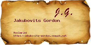 Jakubovits Gordon névjegykártya
